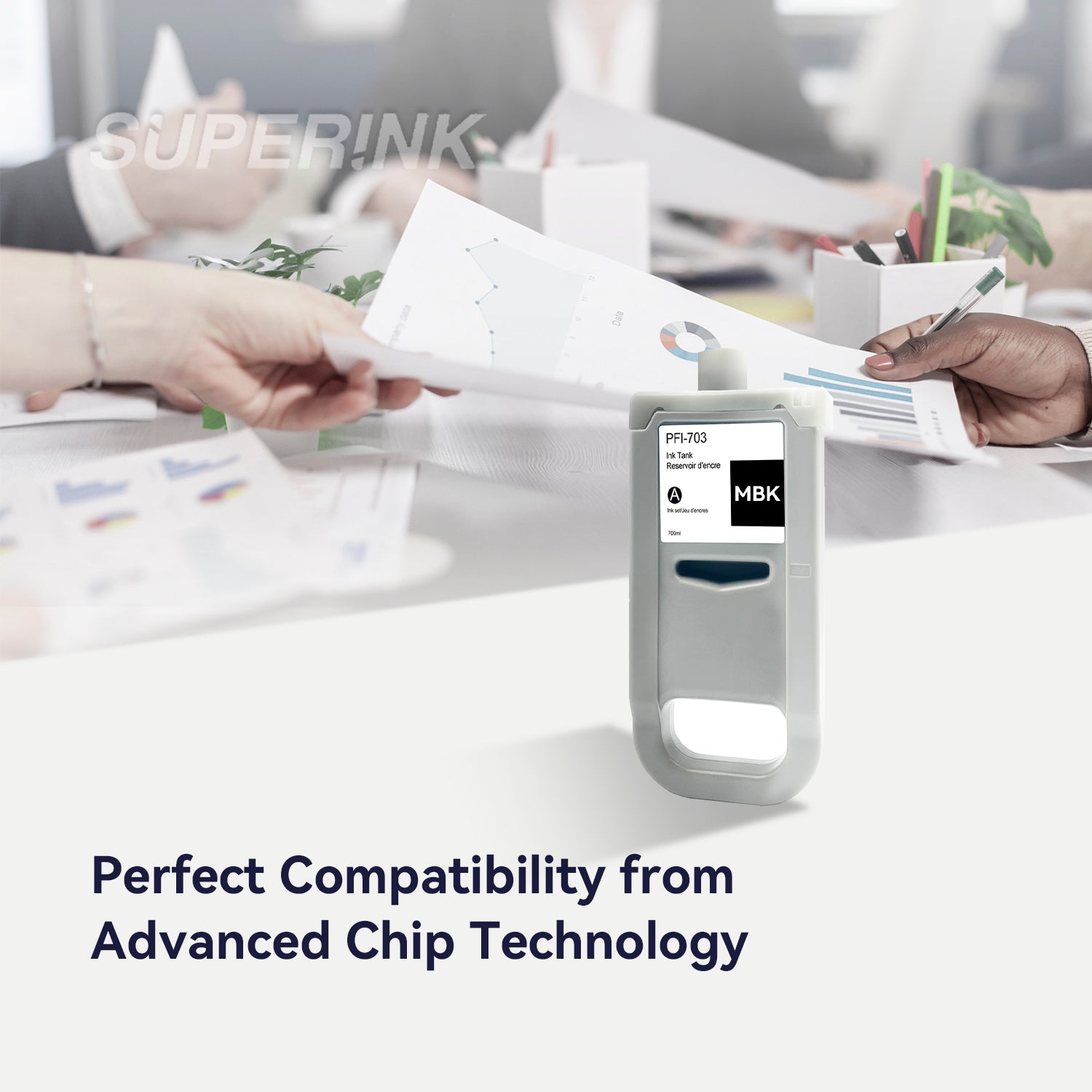 Compatible Canon PFI-703MBK 700ml Matte Black Ink By Superink