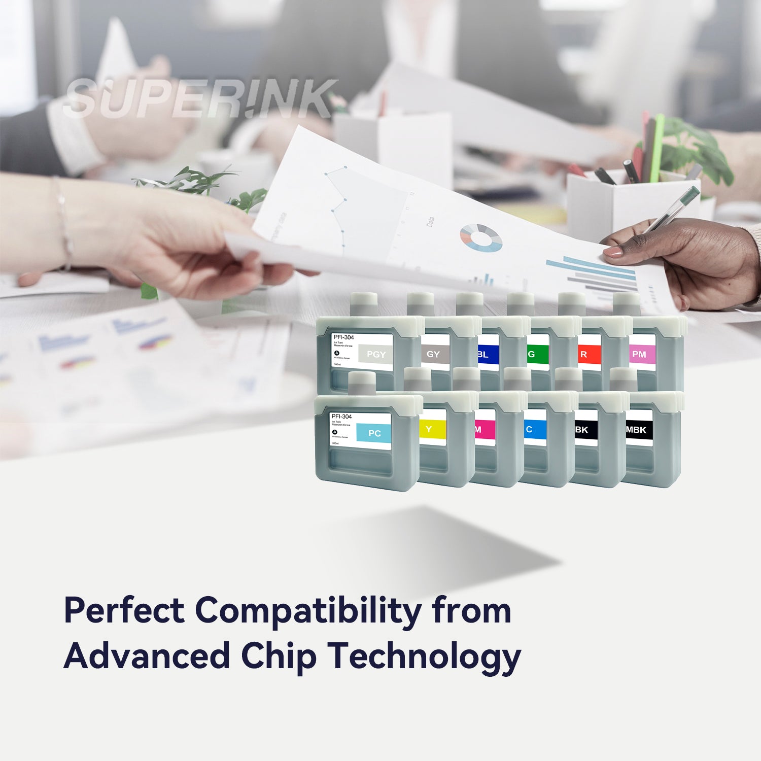 Compatible Canon PFI-304 330ml 12pcs Combo Ink Cartridge