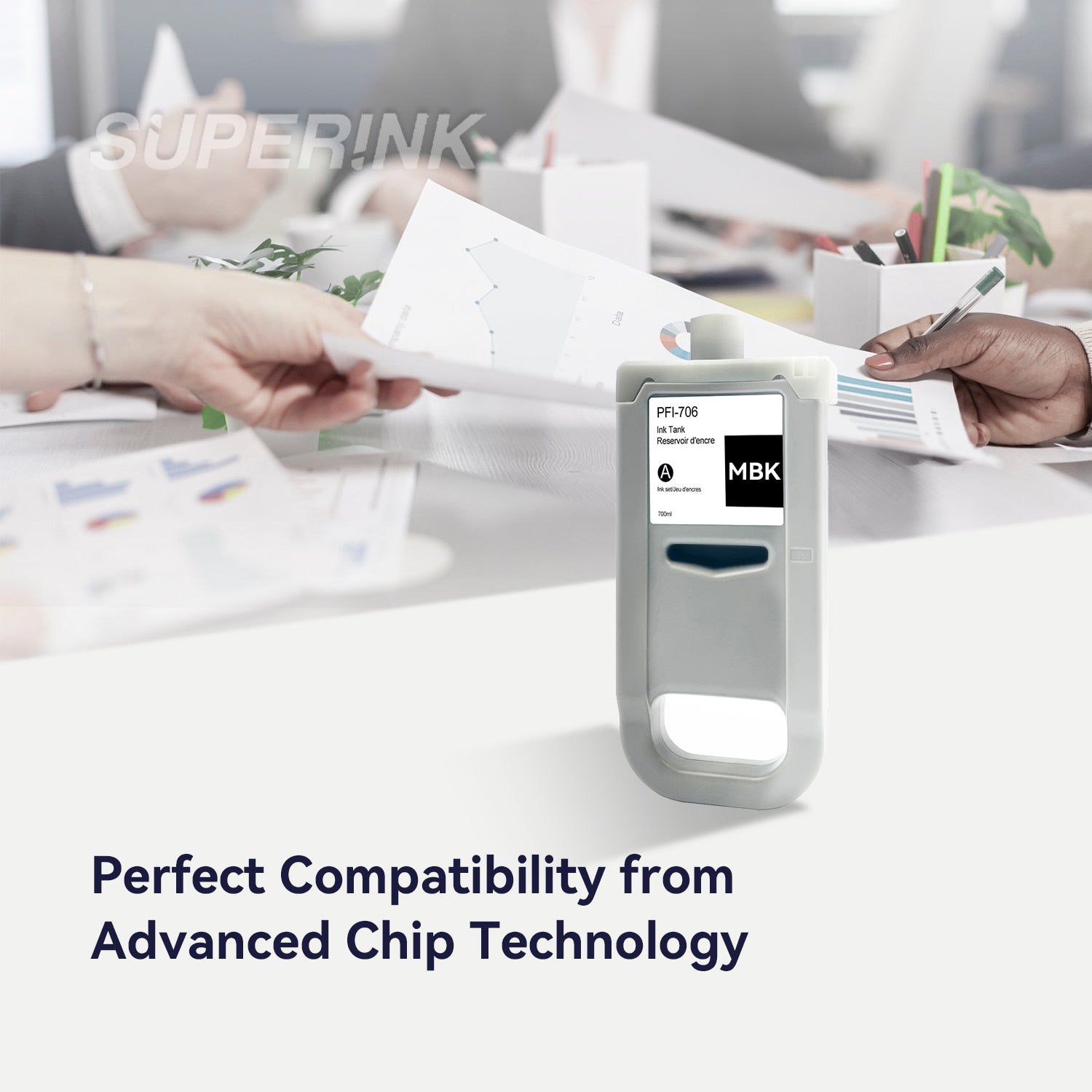 Compatible Canon PFI-706MBK 700ml Matte Black Ink By Superink