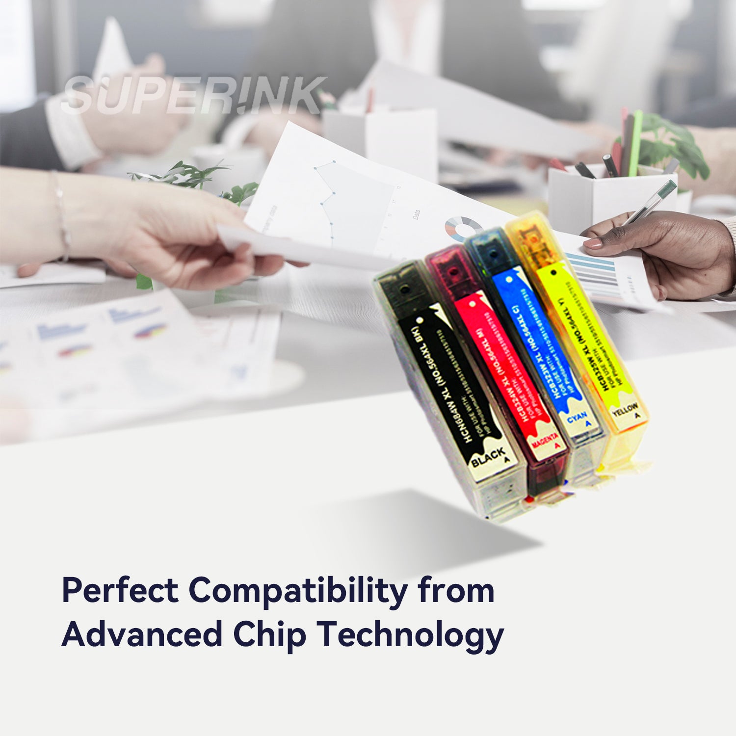 Compatible Encre HP 564XL / Cartouche jet d'encre 4pcs Combo By Superink