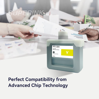 Compatible Canon PFI-304Y 330ml Yellow Ink By Superink