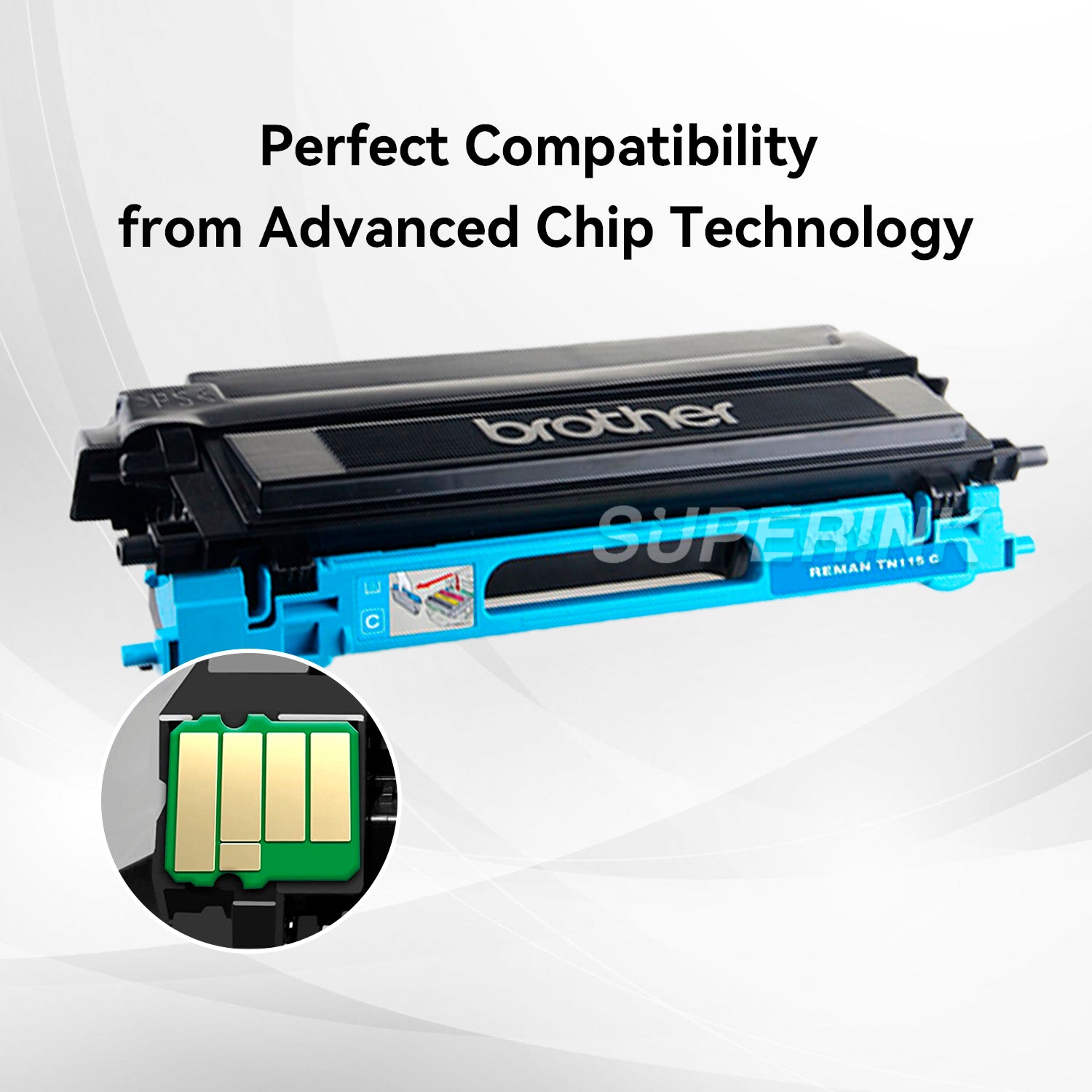 Remanufactured Brother TN110 Cyan Toner Cartridge By Superink