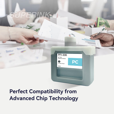Compatible Canon PFI-306PC 330ml Photo Cyan Ink By Superink