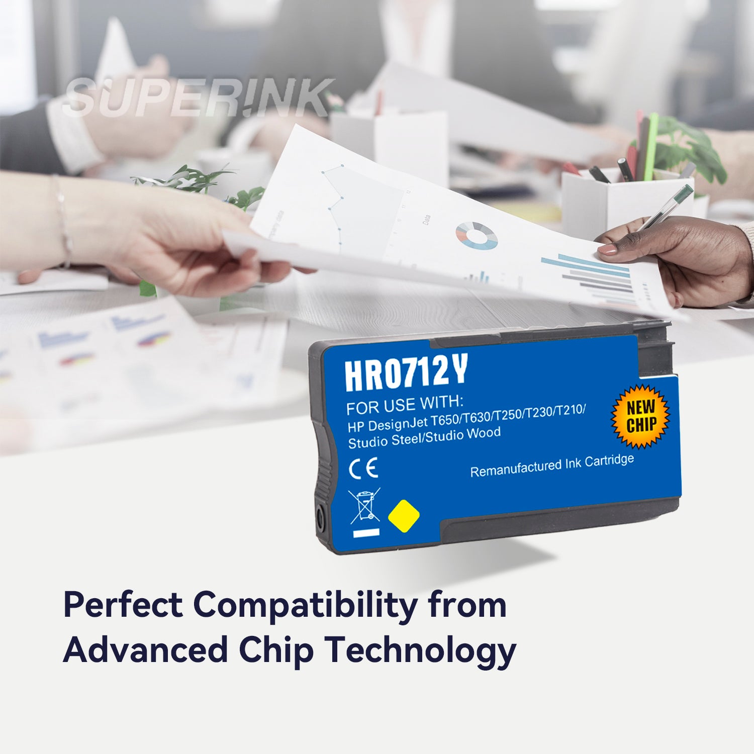 Compatible HP 712 (3ED69A) 29ml Yellow Ink Cartridge By Superink