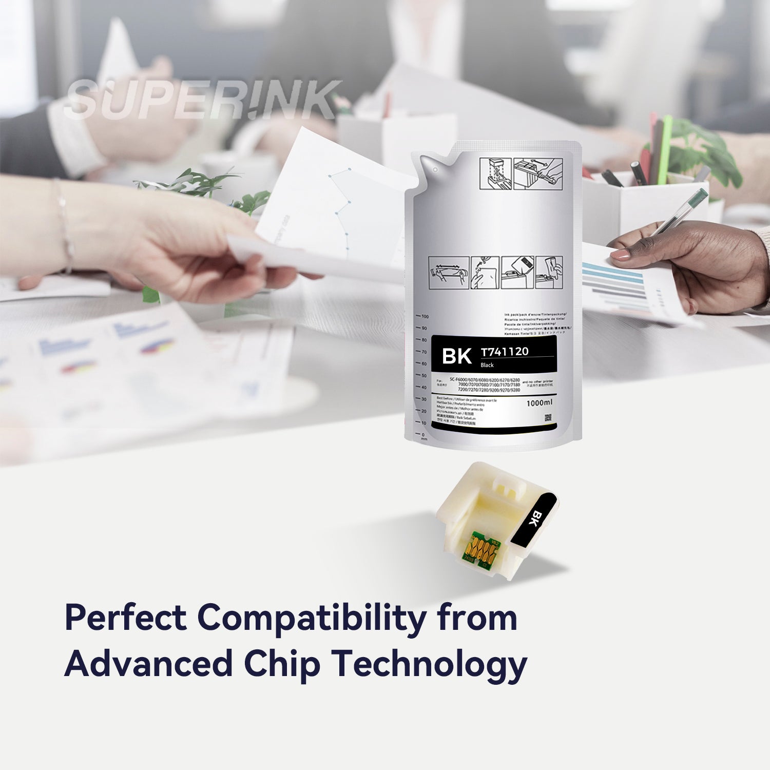 Compatible Epson T741120 DS Ink Pack, 1 Liter - Black By Superink