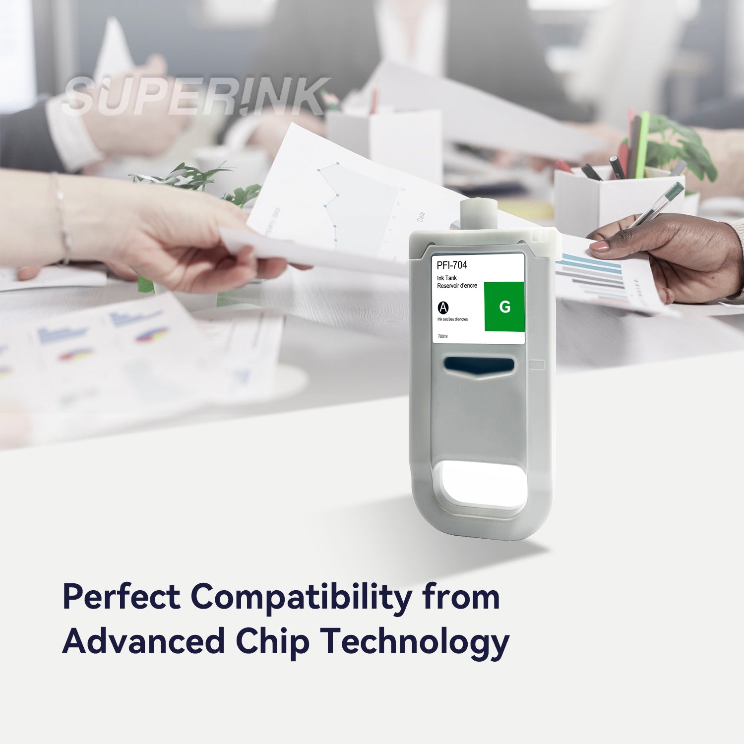 Compatible Canon PFI-704G 700ml Green Ink By Superink