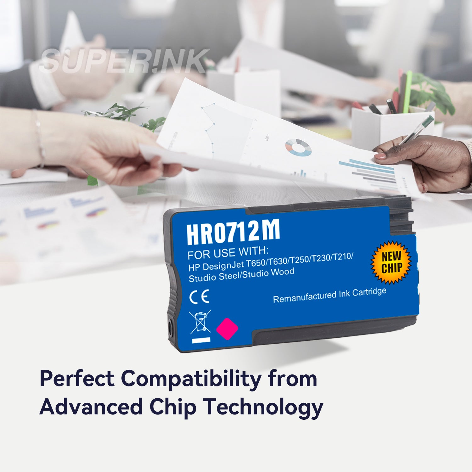 Compatible HP 712 (3ED68A) 29ml Magenta Ink Cartridge By Superink