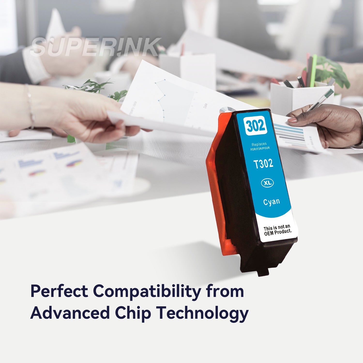 Compatible Epson T302XL220 Cyan Inkjet Cartridge By Superink