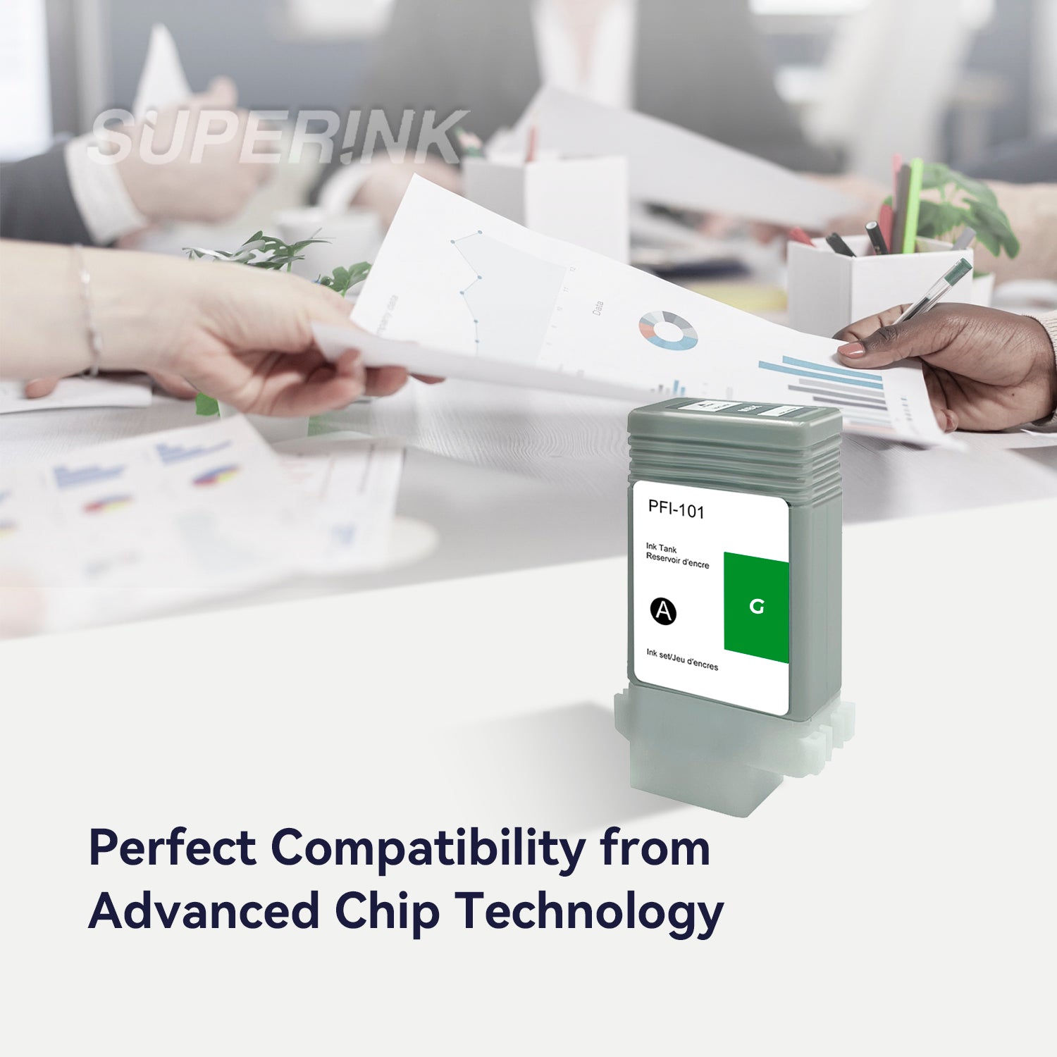 Compatible Canon PFI-101G Green Ink Cartridge