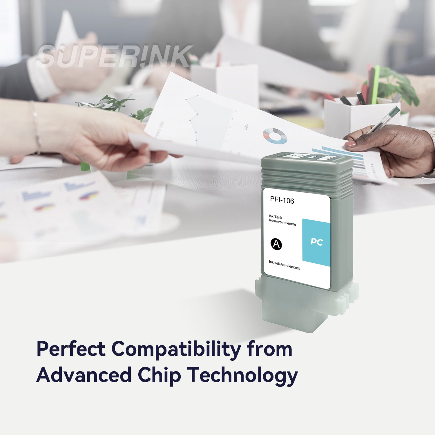 Compatible Canon PFI-106PC Photo Cyan Ink Cartridge By Superink