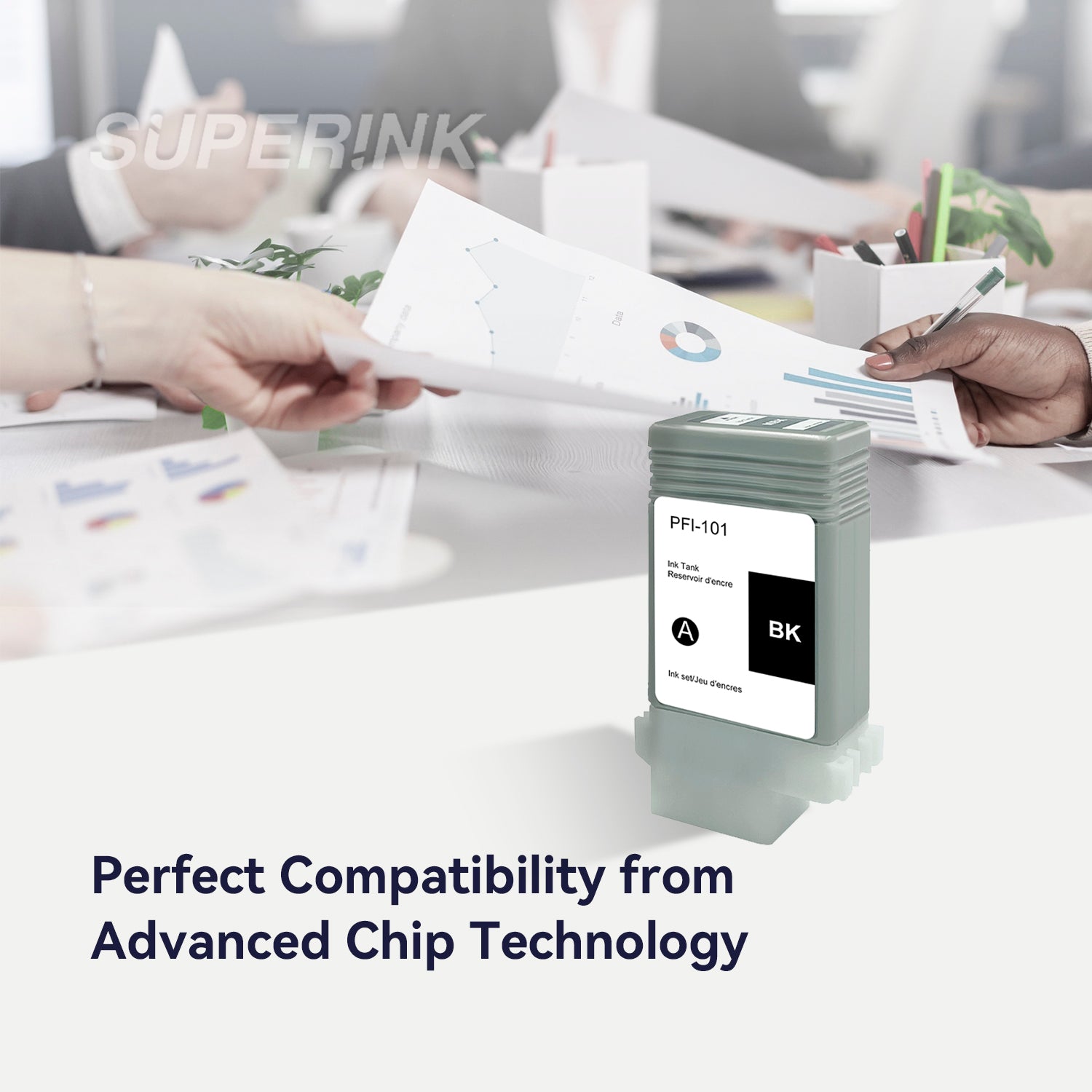 Compatible Canon PFI-101BK Black Ink Cartridge