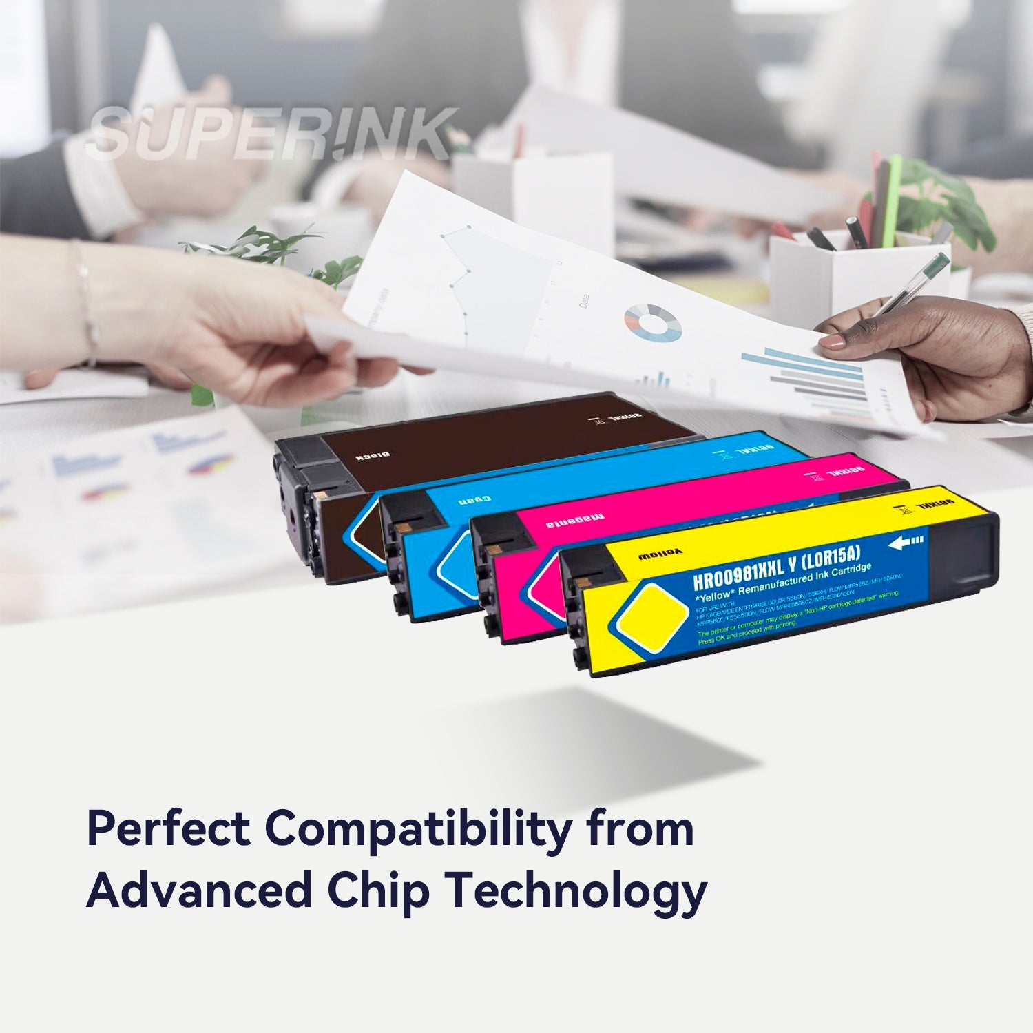 Compatible HP 981Y Combo PageWide Ink Cartridge BK/C/M/Y By Superink