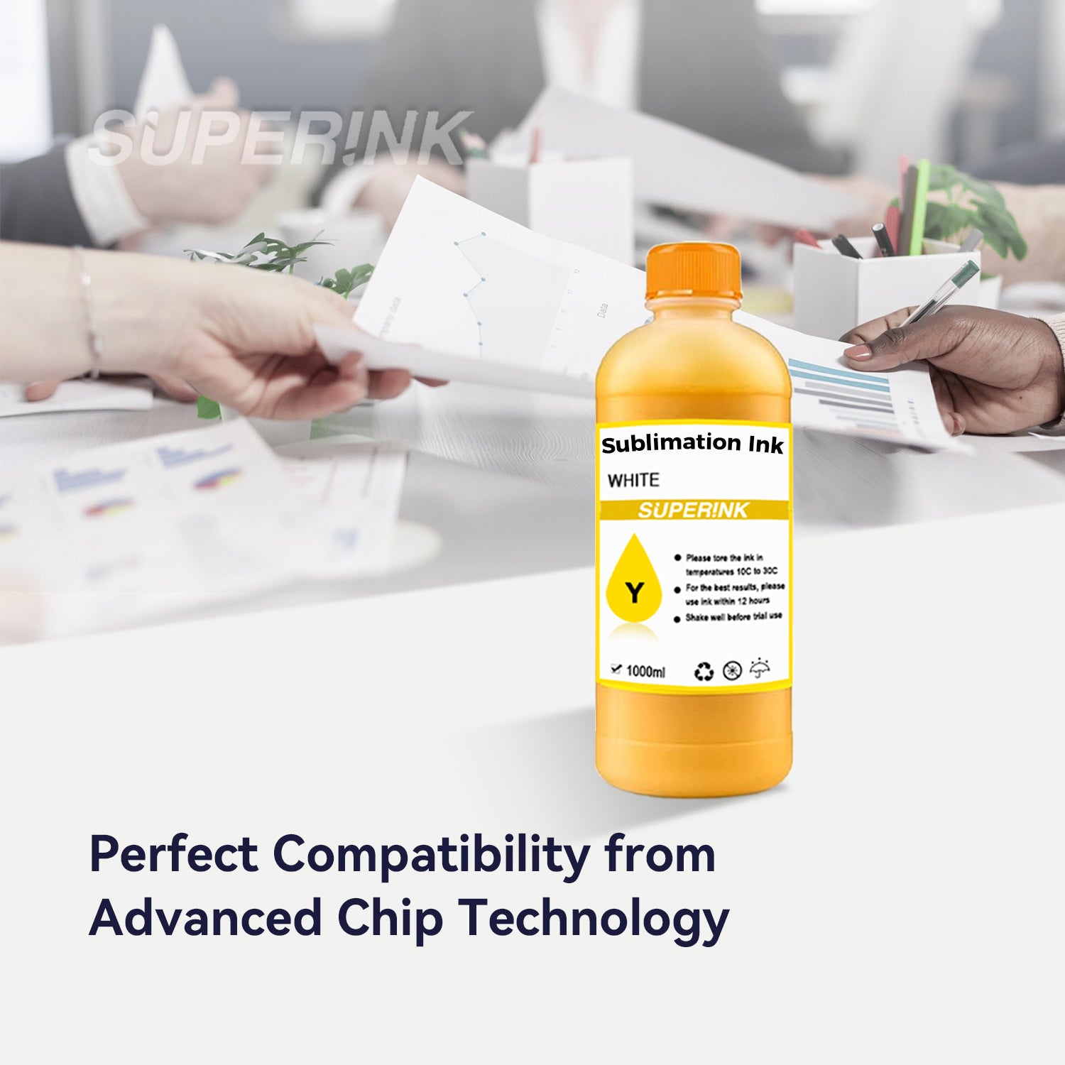 Sublimation Ink 1000ML Yellow for Epson Desktop and Wide Format By Superink