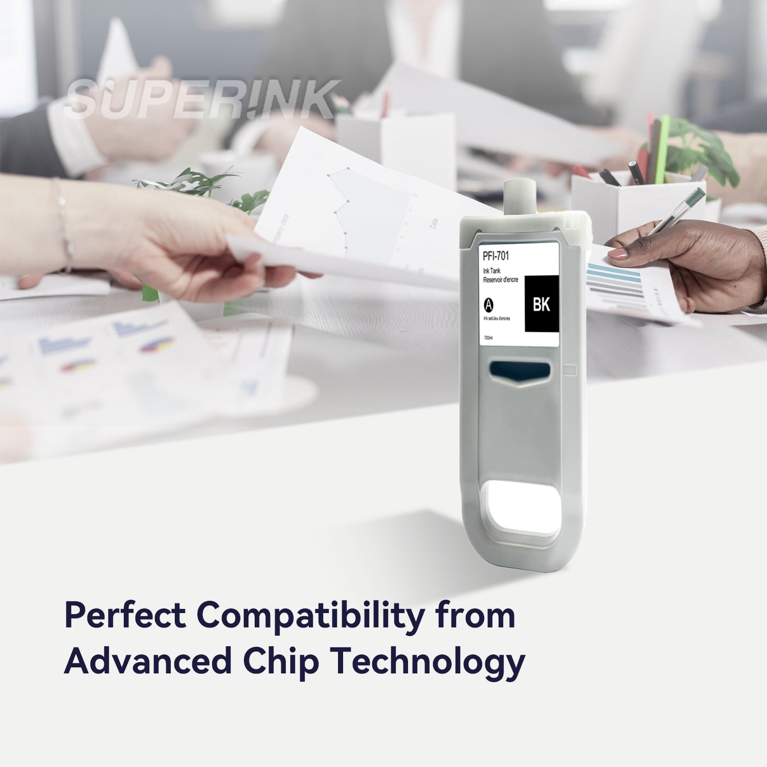 Compatible Canon PFI-701BK 700ml Black Ink By Superink