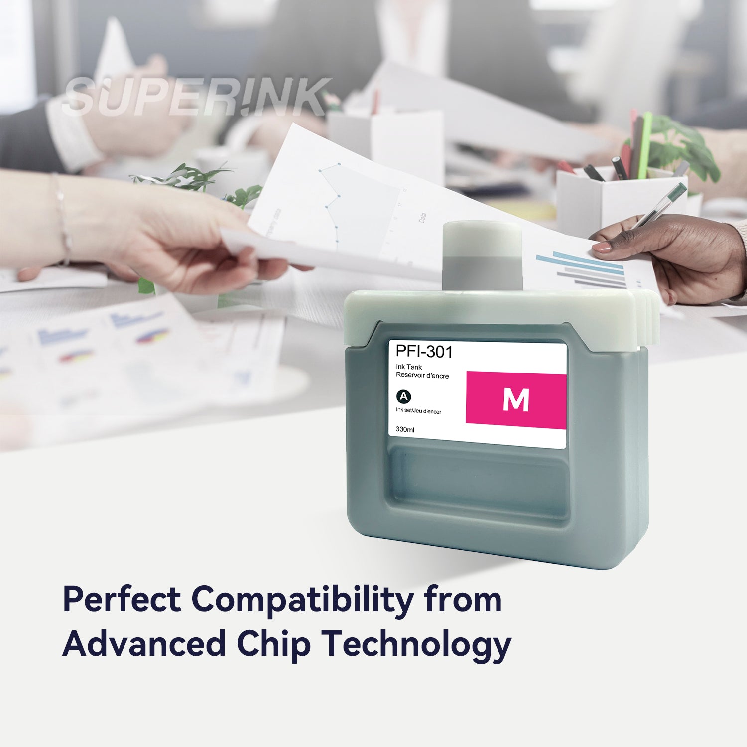 Compatible Canon PFI-301M 330ml Magenta Ink