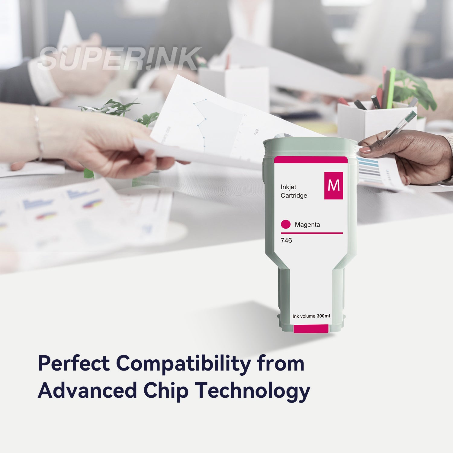 Compatible HP 746 Magenta 300ML Ink Cartridge By Superink