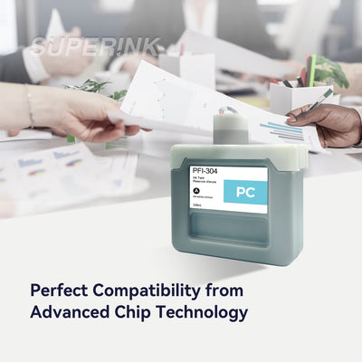 Compatible Canon PFI-304PC 330ml Photo Cyan Ink By Superink