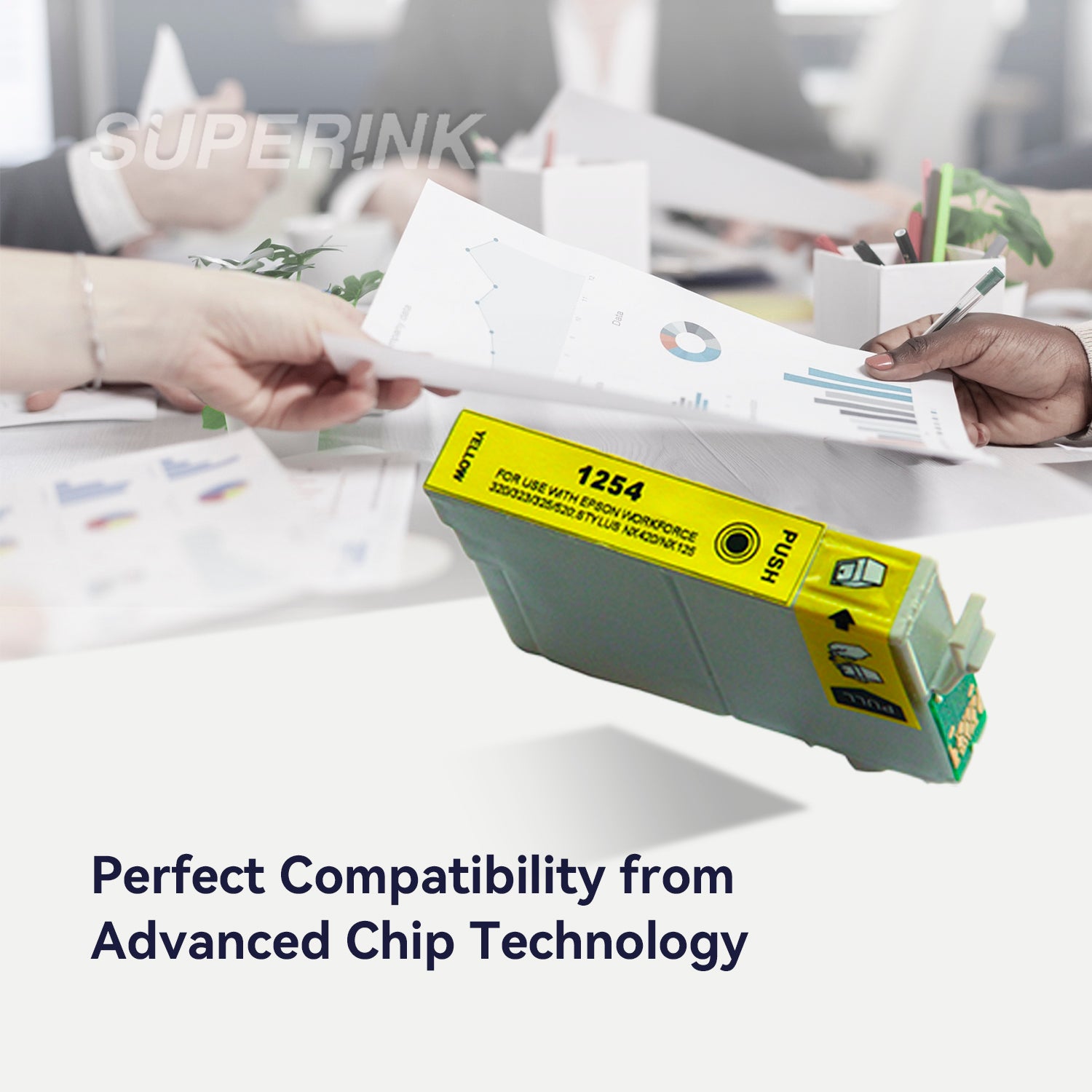 Cartouche jet d'encre jaune Epson T125420 compatible par Superink