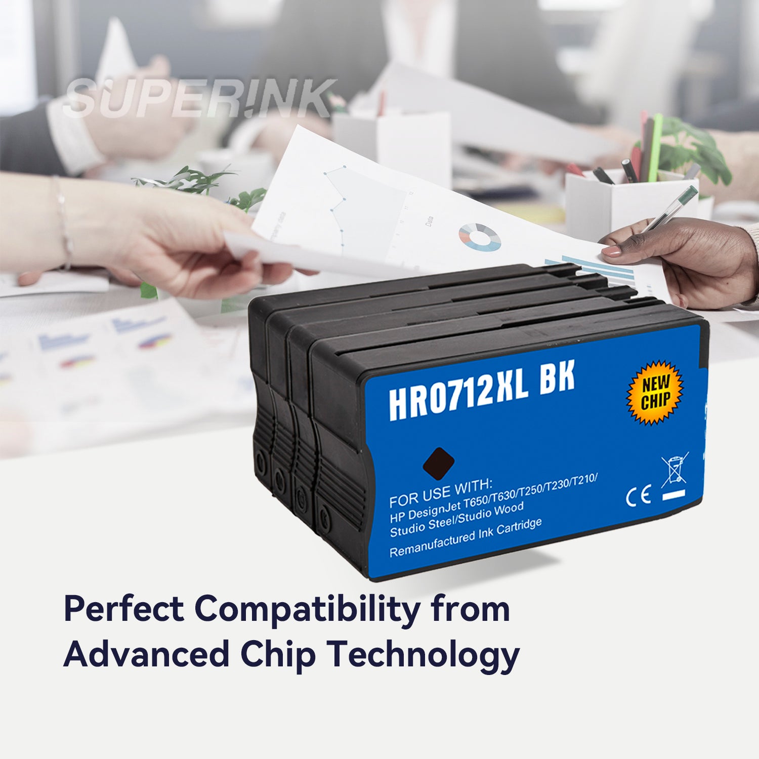 Compatible HP 712 Ink Cartridge Combo BK/C/M/Y By Superink