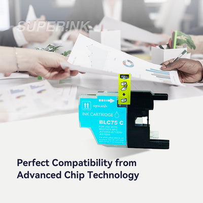Compatible Brother LC75 Cyan Ink Cartridge by Superink