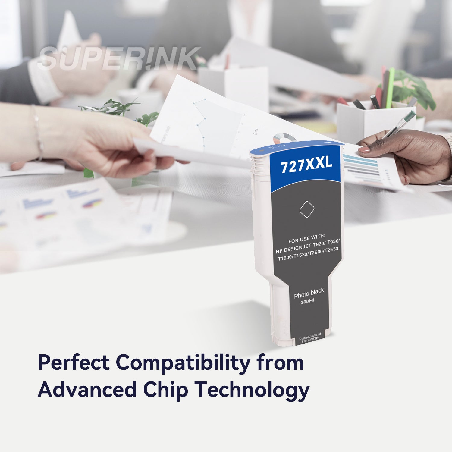 Compatible HP 727 (F9J79A) 300ml Photo Black Ink Cartridge By Superink