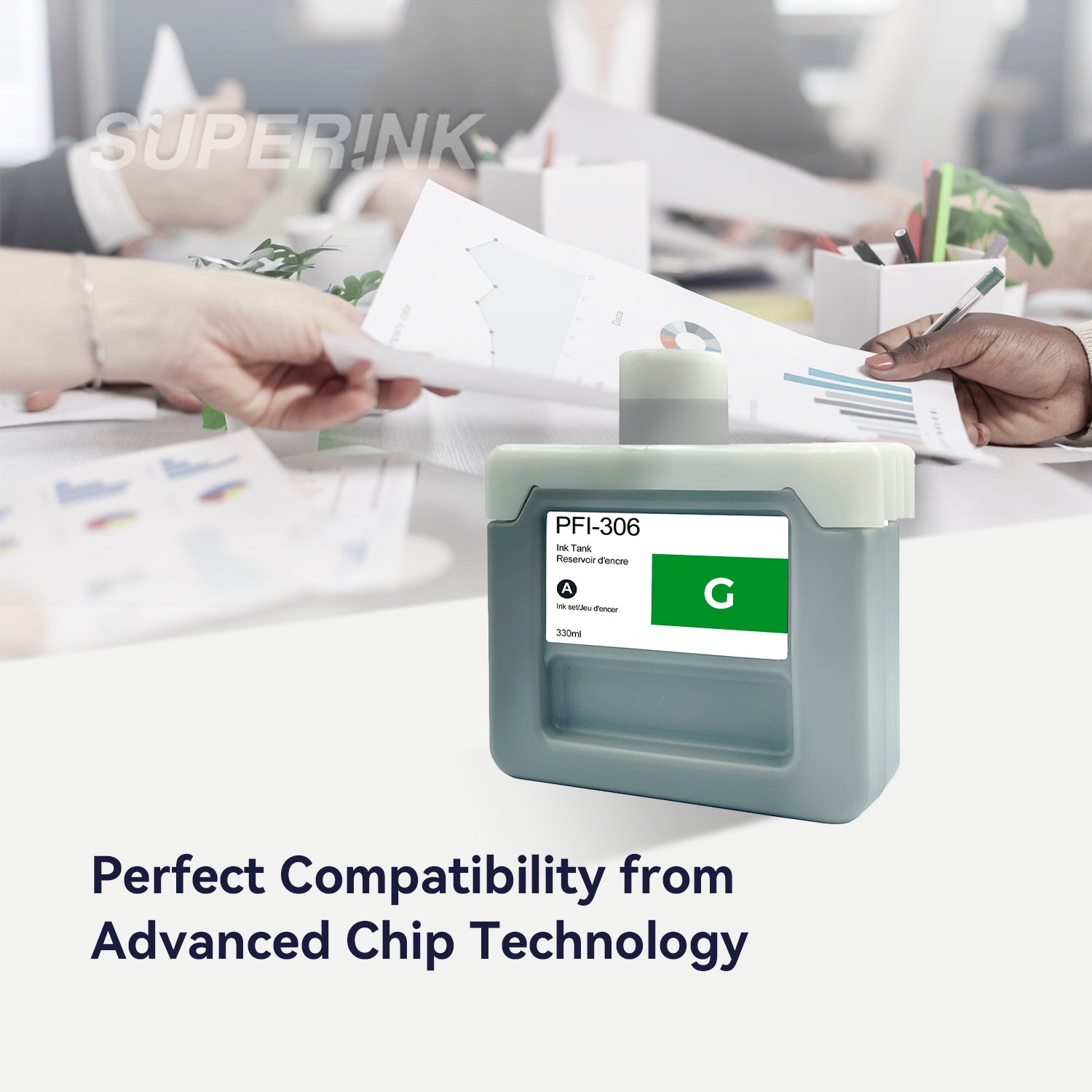 Compatible Canon PFI-306G 700ml Green Ink