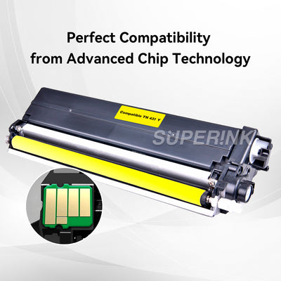 Compatible Brother TN431 Yellow Toner Cartridge By Superink