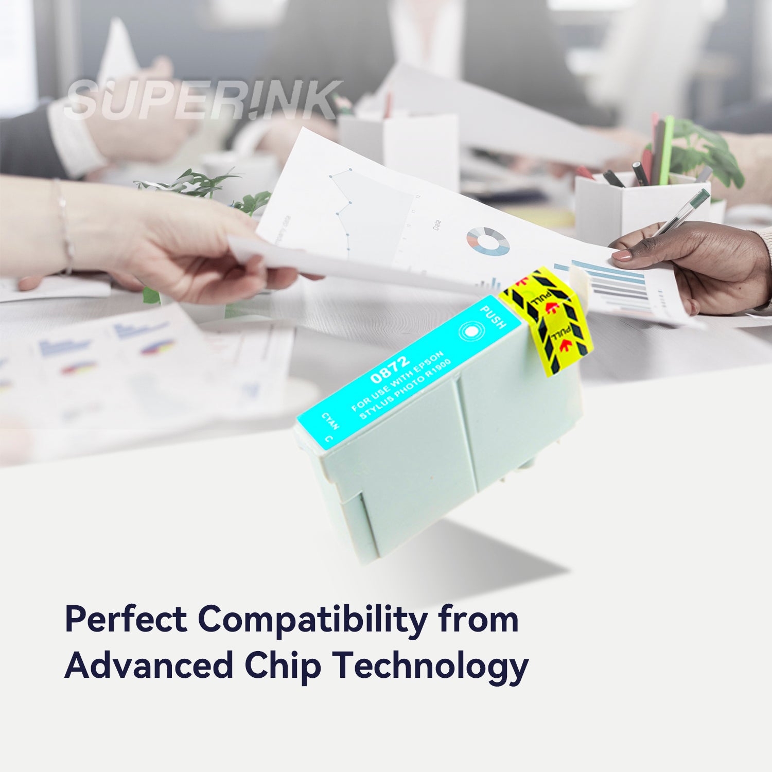 Compatible Epson T087220 Cyan Inkjet Cartridge By Superink