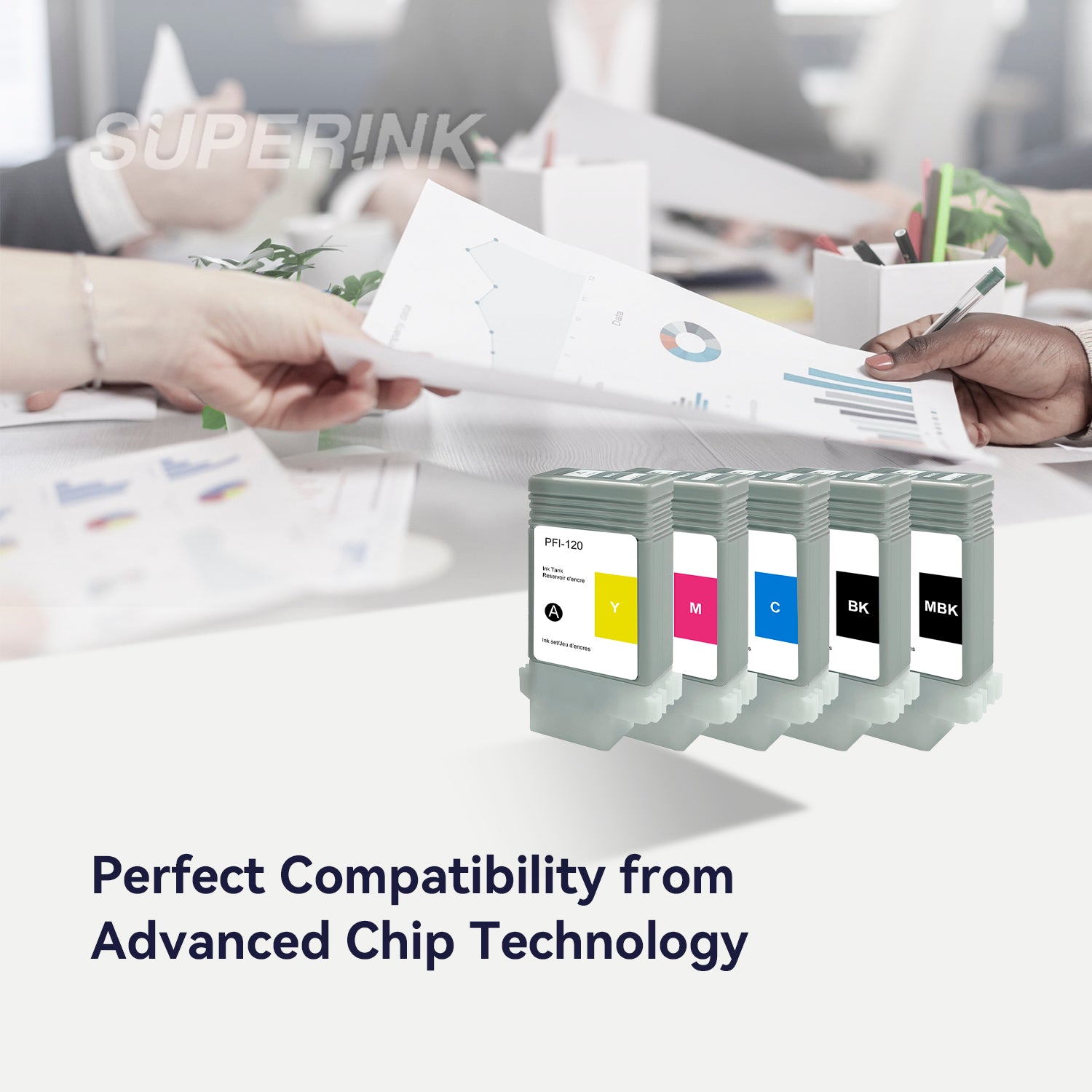 Compatible Canon PFI-120 Ink Cartridge Combo MBK/BK/C/M/Y