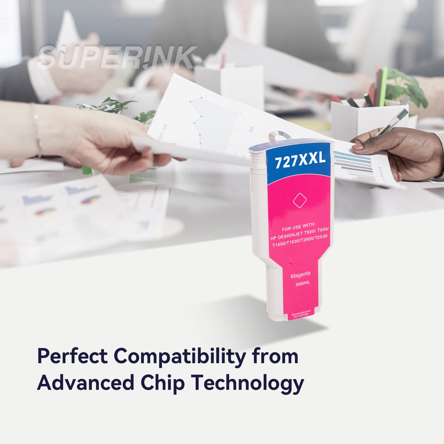 Compatible HP 727 (F9J77A) 300ml Magenta Ink Cartridge By Superink