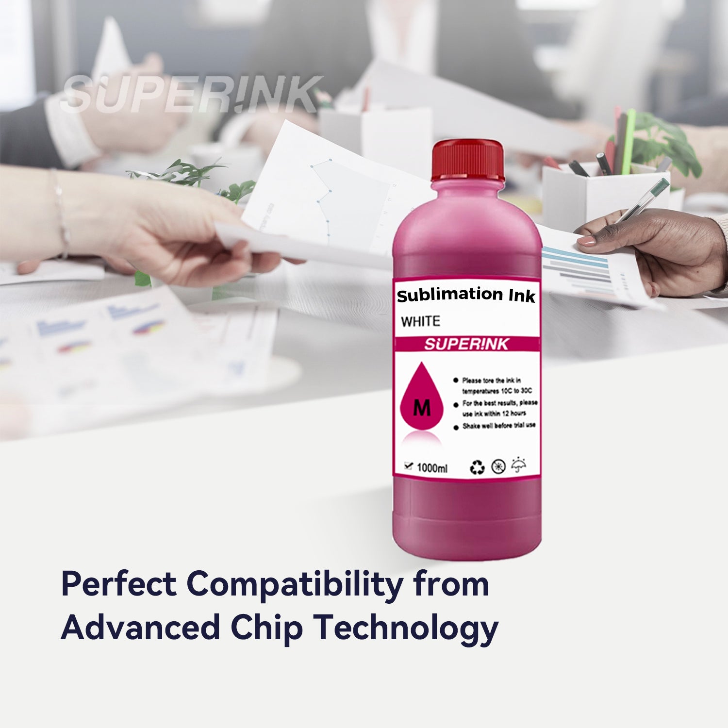 Sublimation Ink 1000ML Magenta for Epson Desktop and Wide Format By Superink