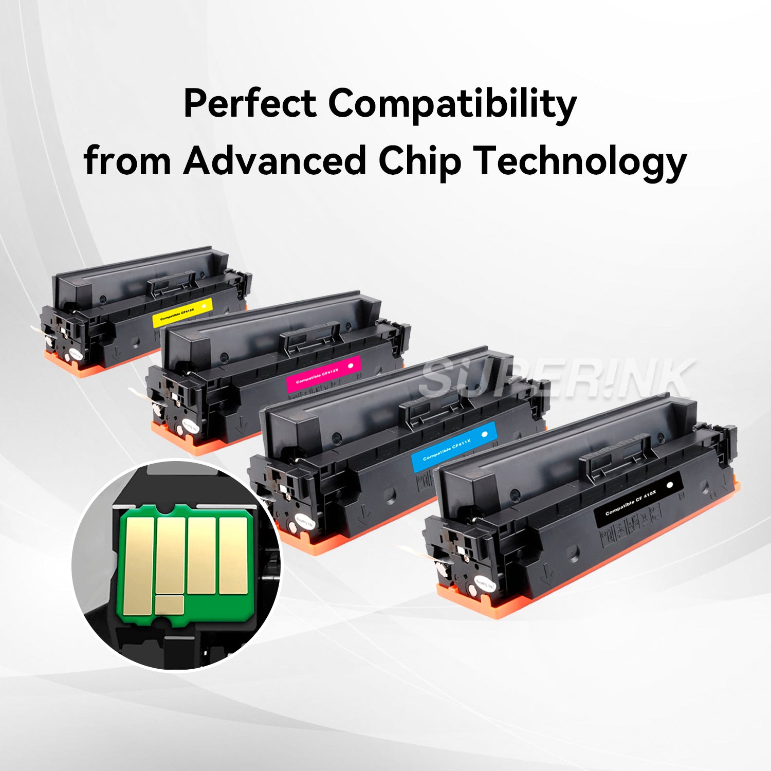 Compatible HP CF410X CF411X CF412X CF413X Toner Combo By Superink