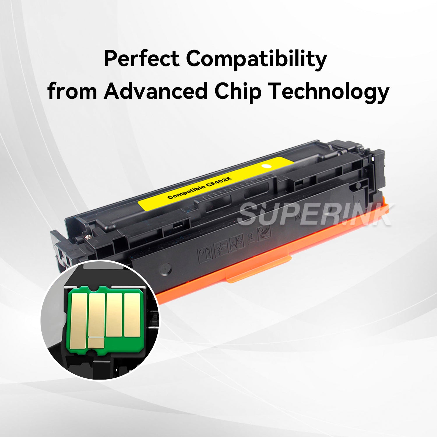 Cartouche de toner HP CF402X (201X) jaune compatible par Superink