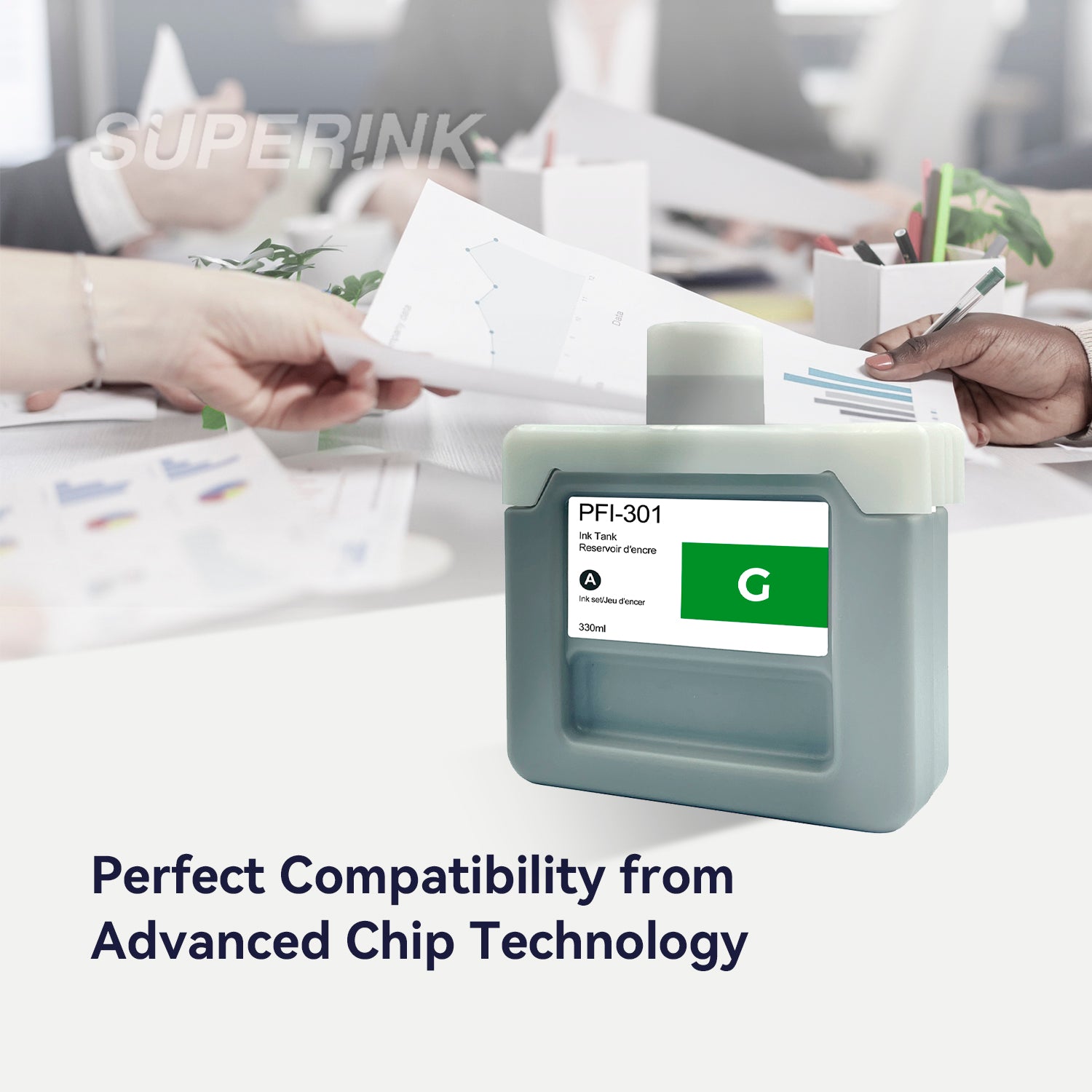 Compatible Canon PFI-301G 330ml Green Ink