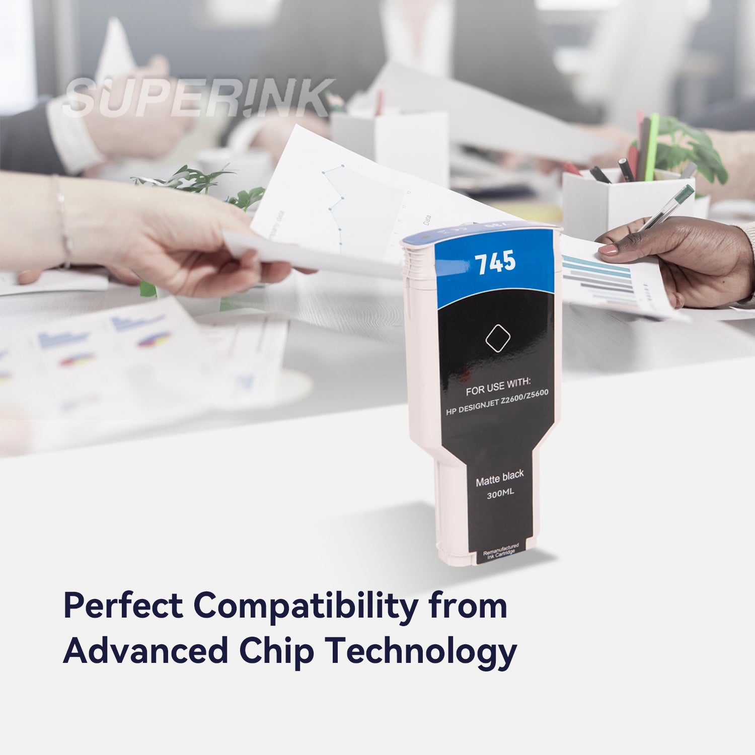 Compatible HP 745 300ml Matte Black Ink Cartridge By Superink