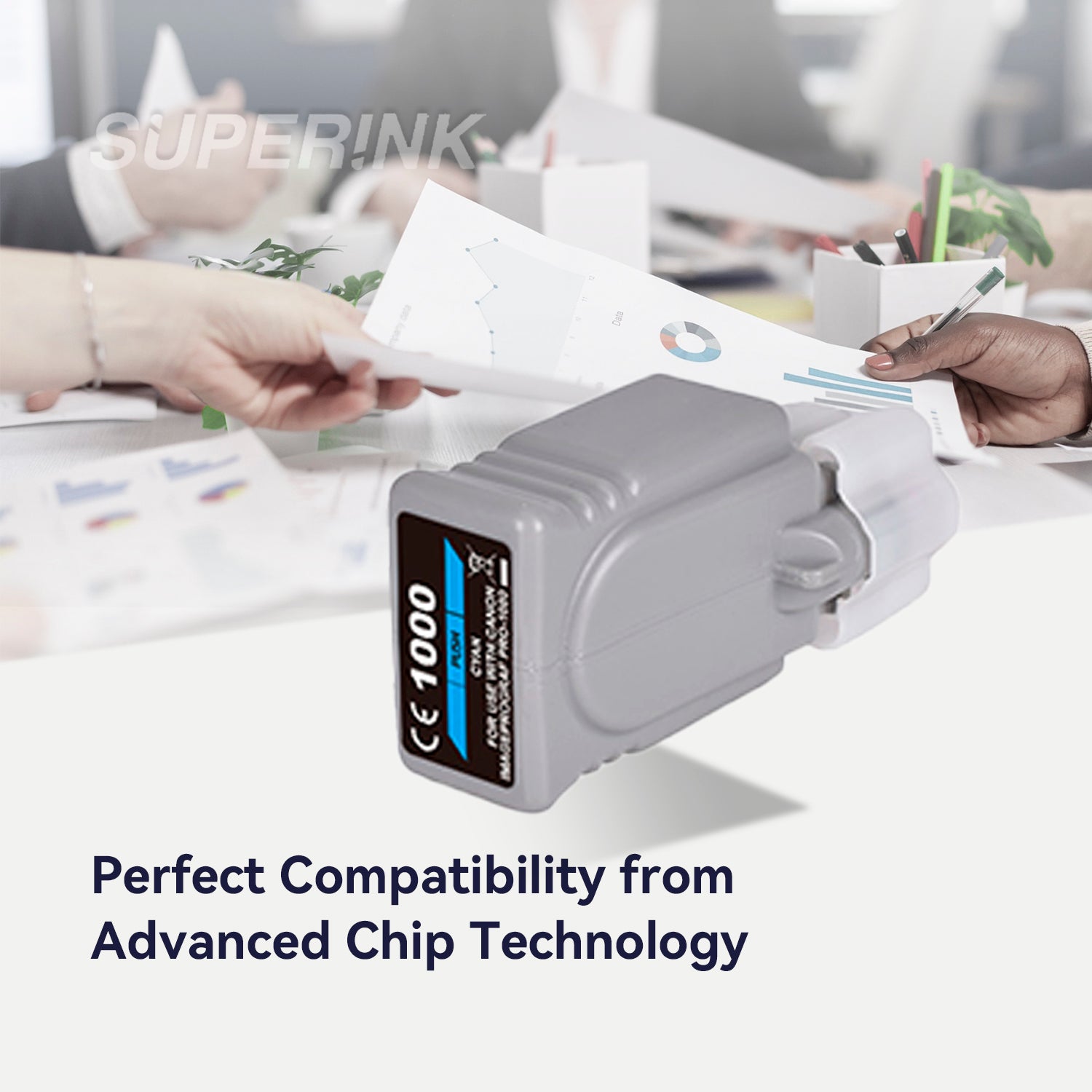 Compatible Canon PFI-1000 Cyan Ink Cartridge By Superink