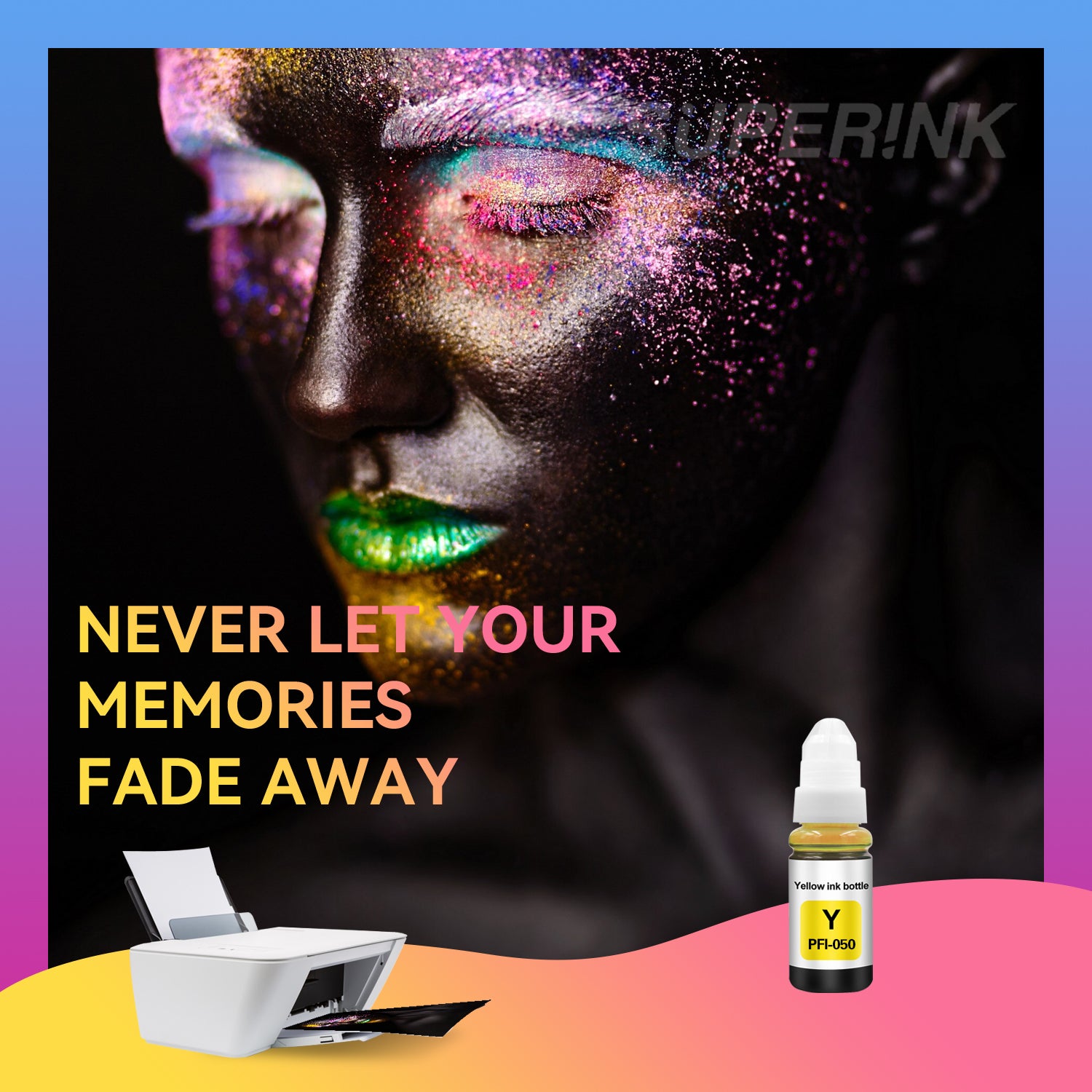 Compatible Canon PFI-050 Pigment Ink Yellow By Superink