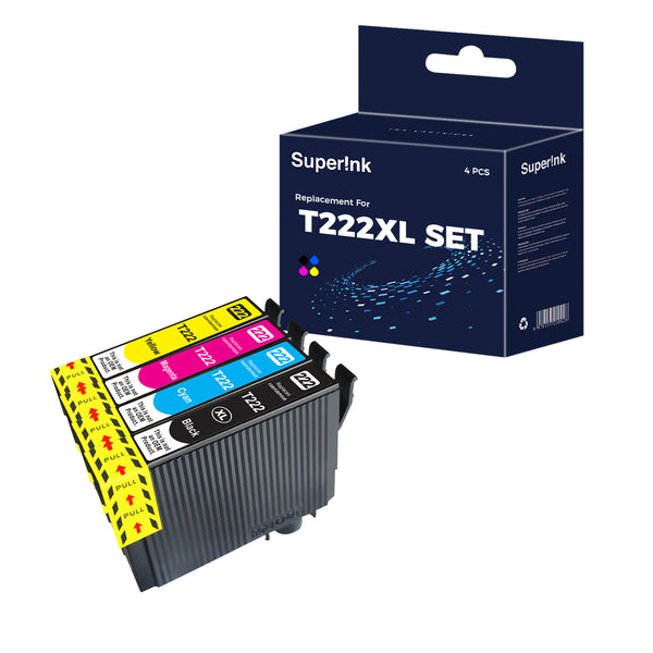 Compatible Epson T222XL T222 Combo Ink Cartridge BK/C/M/Y - Superink.ca