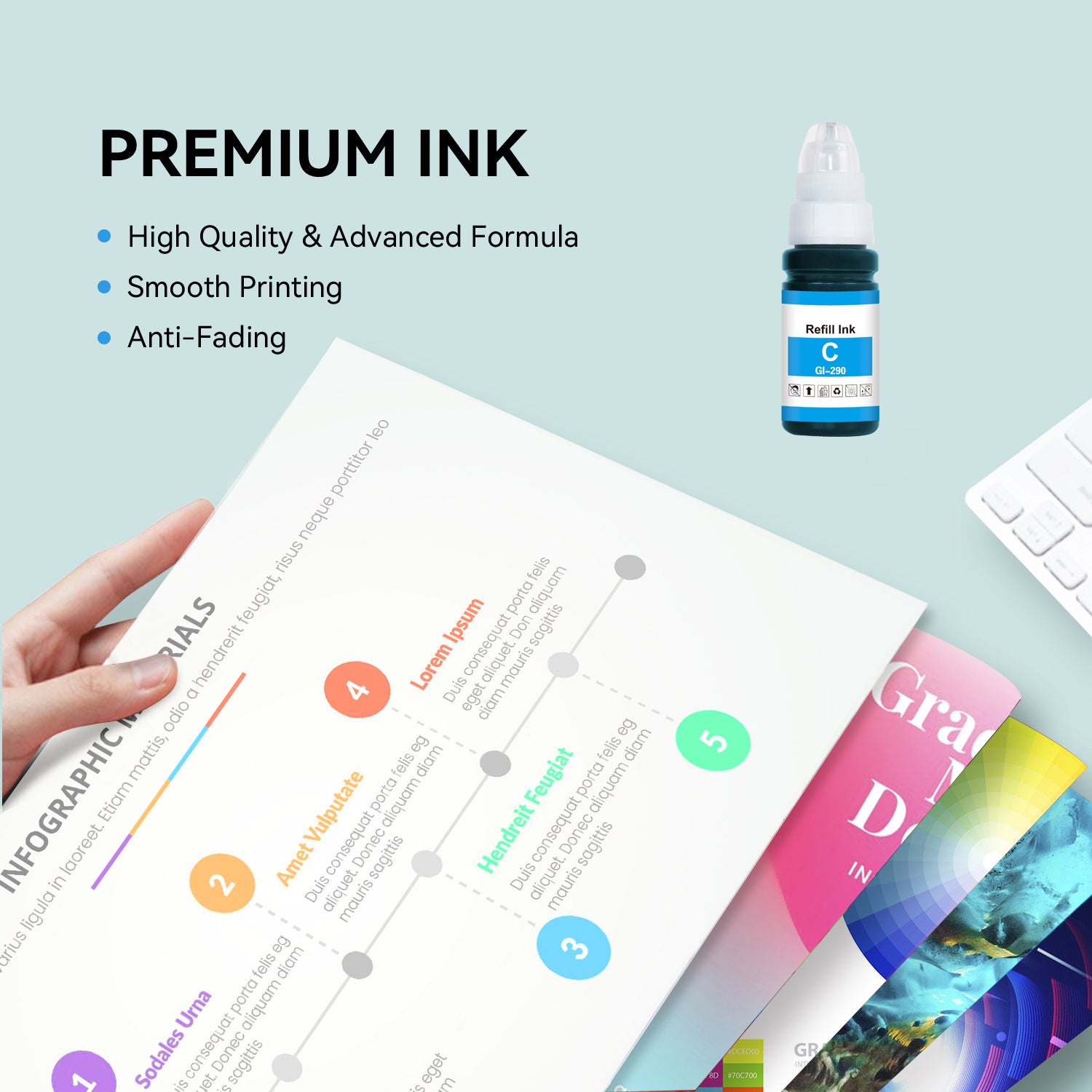 Compatible Canon GI-290 1596C001 Cyan Ink Bottle