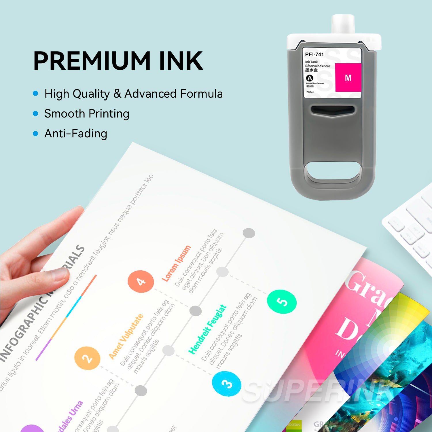 Compatible Canon PFI-741 / PFI-341 Magenta Ink Cartridge