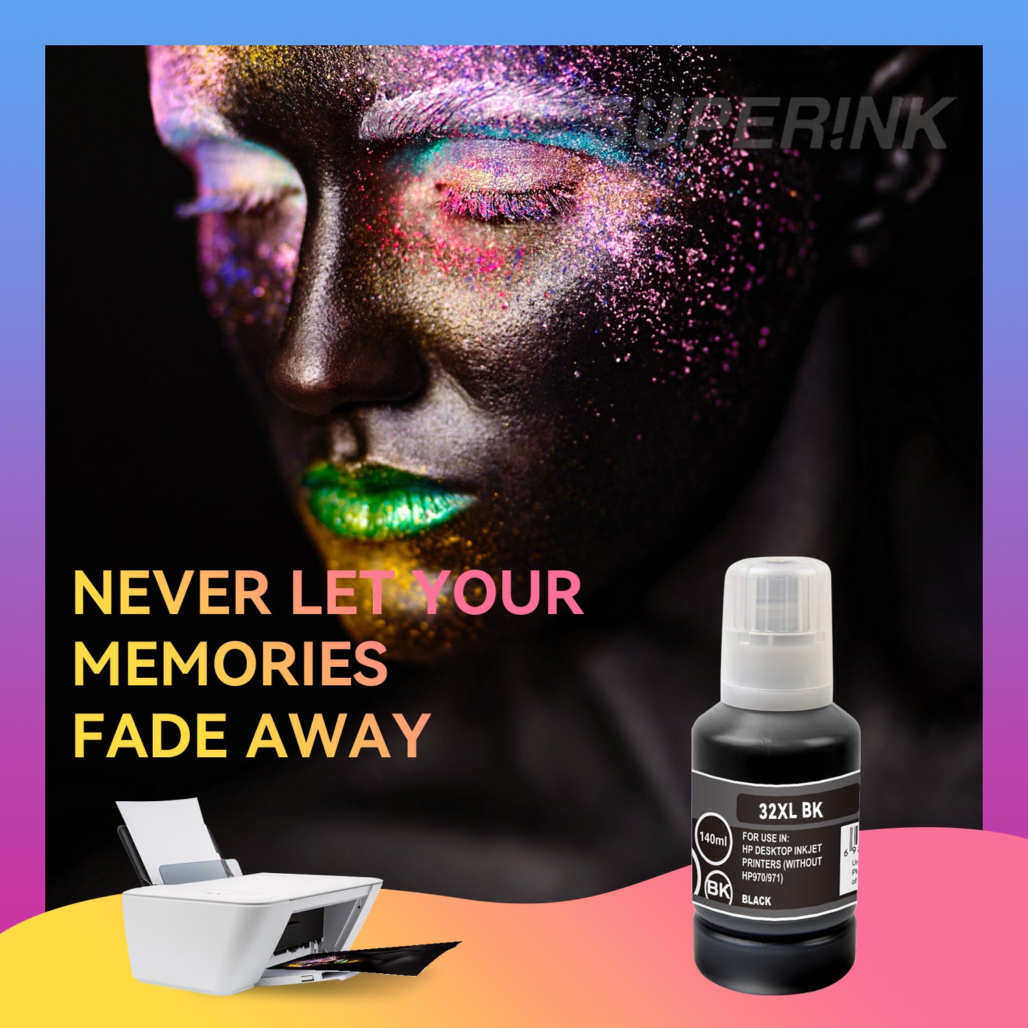 Compatible HP 32XL 1VV24AN Black Ink Bottle by Superink