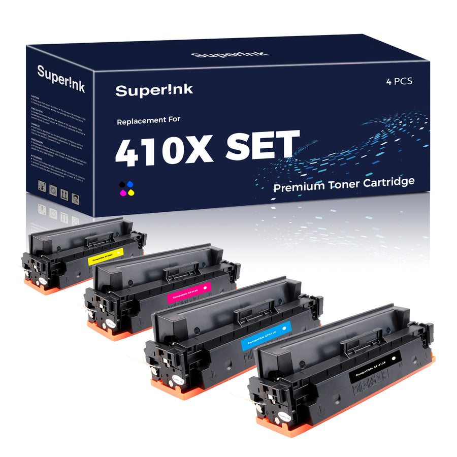 Compatible HP CF410X CF411X CF412X CF413X Toner Combo By Superink