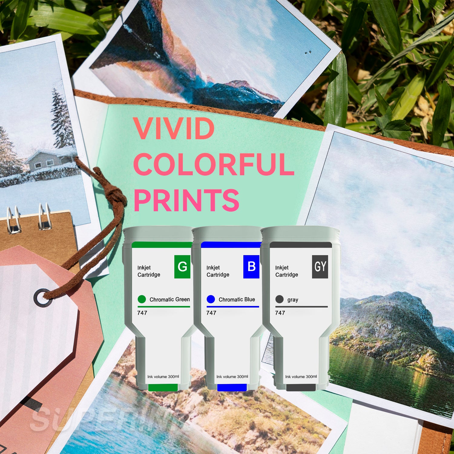 Compatible HP 747 300ML Ink Cartridge Combo CG/CB/G By Superink