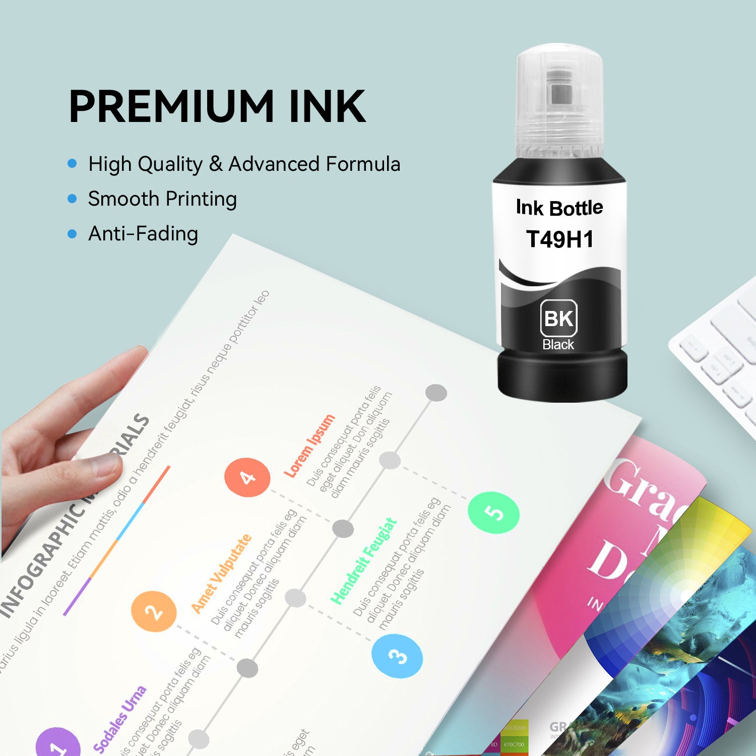 Compatible Epson T49H T49H100 Black Ink Bottle
