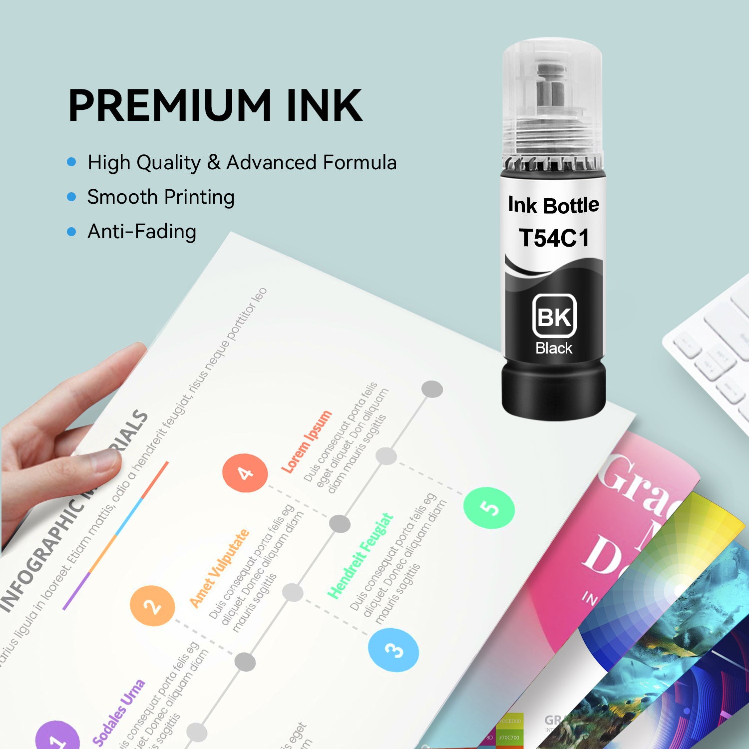 Compatible Epson T54C T54C120 Black Ink Bottle