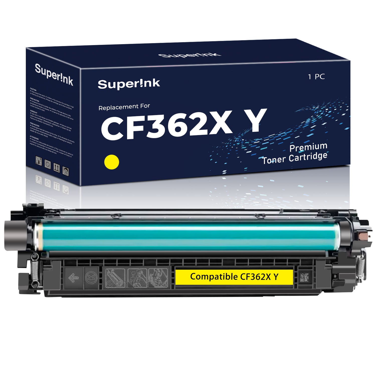 Cartouche de toner jaune HP CF362X compatible à haut rendement par Superink