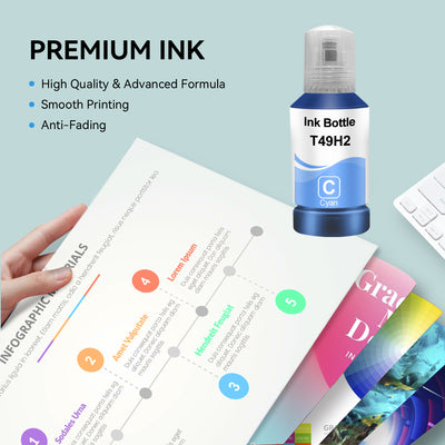 Compatible Epson T49H T49H200 Cyan Ink Bottle by Superink
