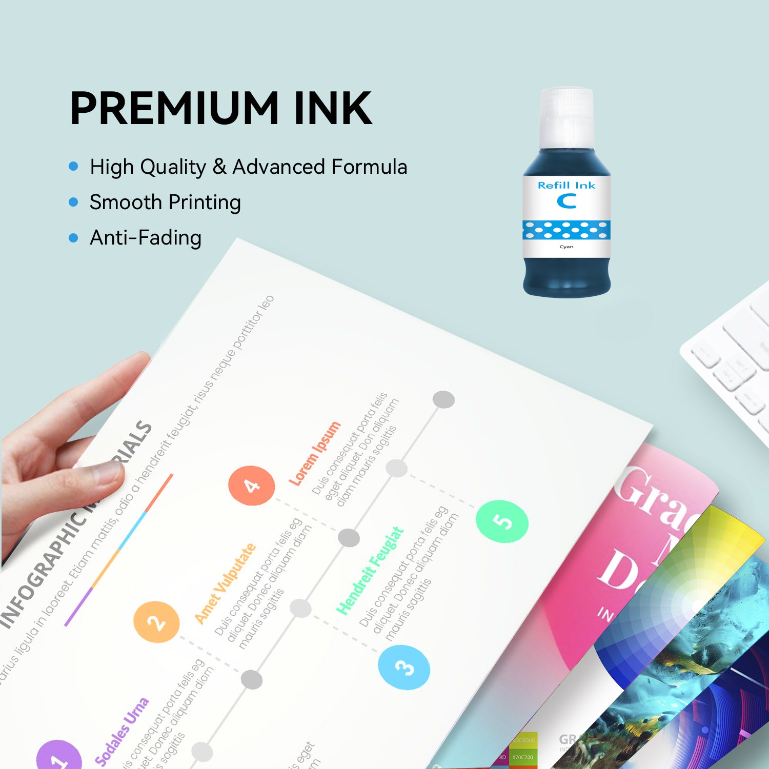 Compatible Canon GI-26 Pigment Cyan Ink Bottle