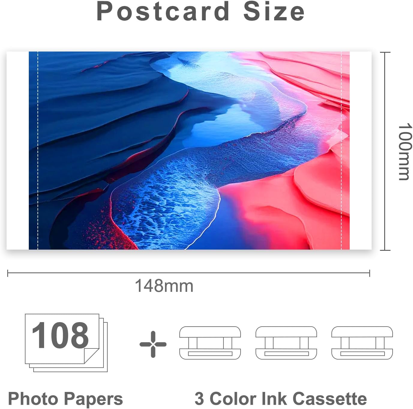 Compatible Canon Selphy KP-108IN 3-Color Ink & 108 Sheets 4x6" Paper