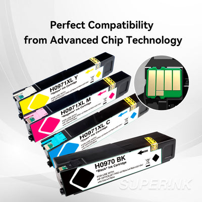 Compatible HP 970XL / 971XL Ink Cartridge Combo,  High Yield